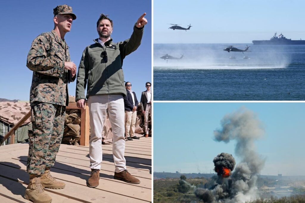 JD Vance sees live-fire demonstration to mark Marines' 250th
