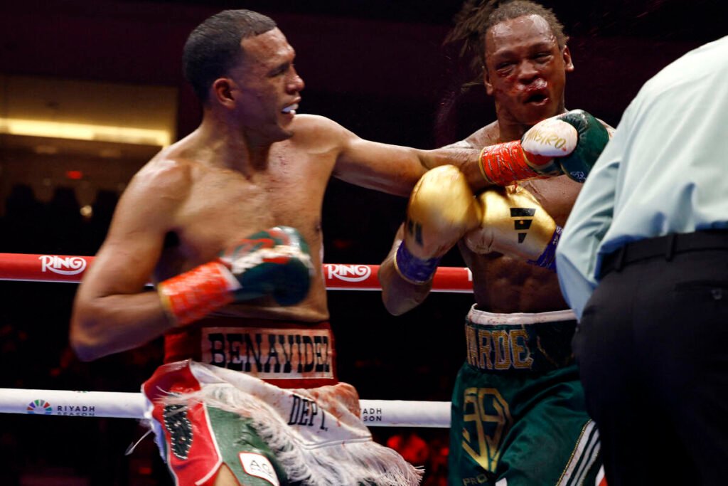 David Benavides drops Anthony Yarde in the seventh round of an incredible title fight spectacle in Riyadh David Benavides drops Anthony Yarde in the seventh round of an incredible title fight spectacle in Riyadh