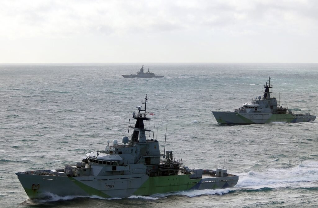 UK Navy shadows Russian warships through English Channel UK Navy shadows Russian warships through English Channel