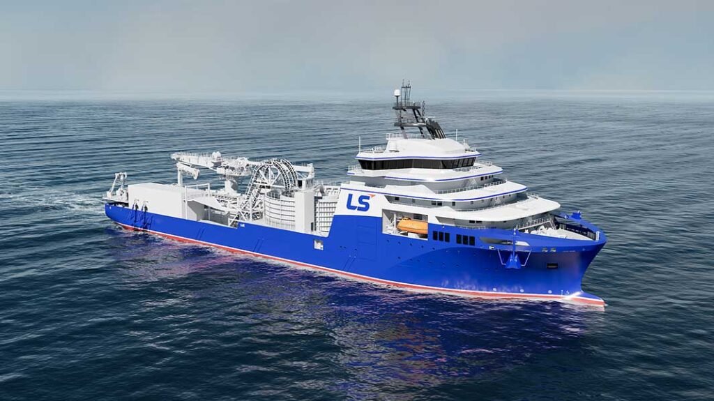 Render of LS Marine Solution’s next-generation, ultra-large cable lay vessel [image credit: Salt Design]