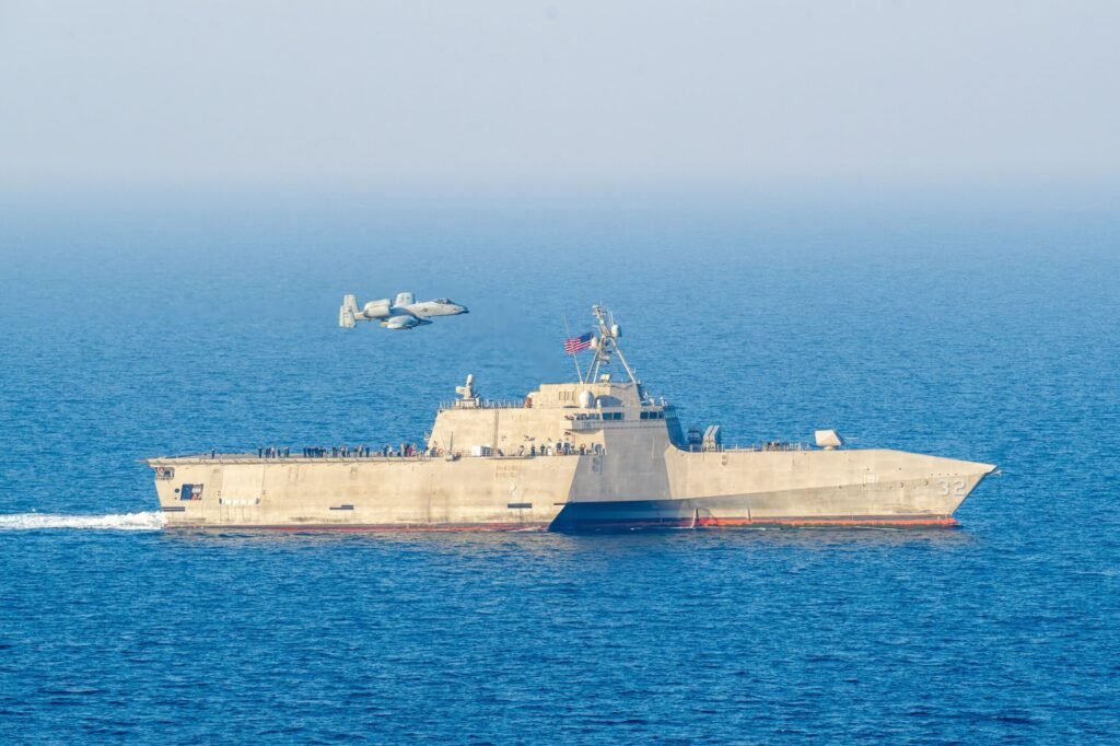 U.S. Navy conducts joint gunnery drill with A-10 Warthog