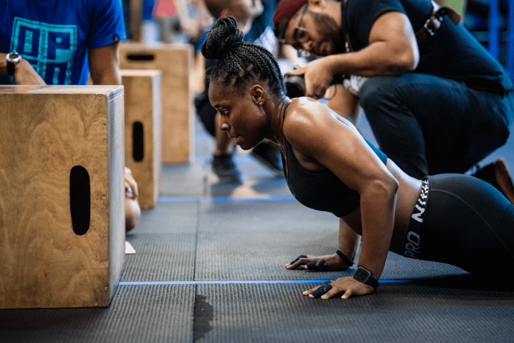 3 Best Functional Fitness Exercises for Enhanced Cardio athlete performs functional burpee over box Best Guide to Burpee Technique PERFECT Workout to Lose Weight