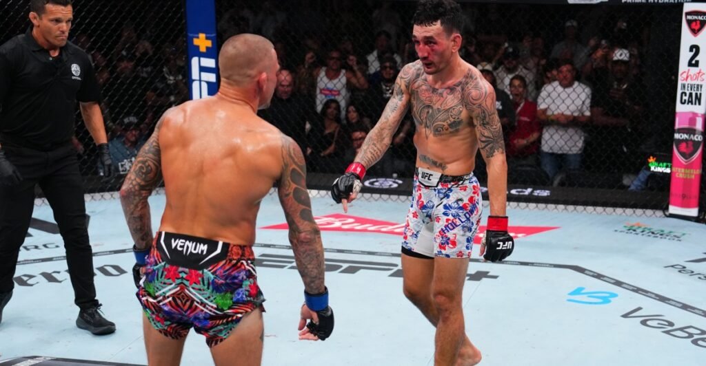 Max Holloway explains why he loves his famous ‘point down’ move to end his fights in the UFC