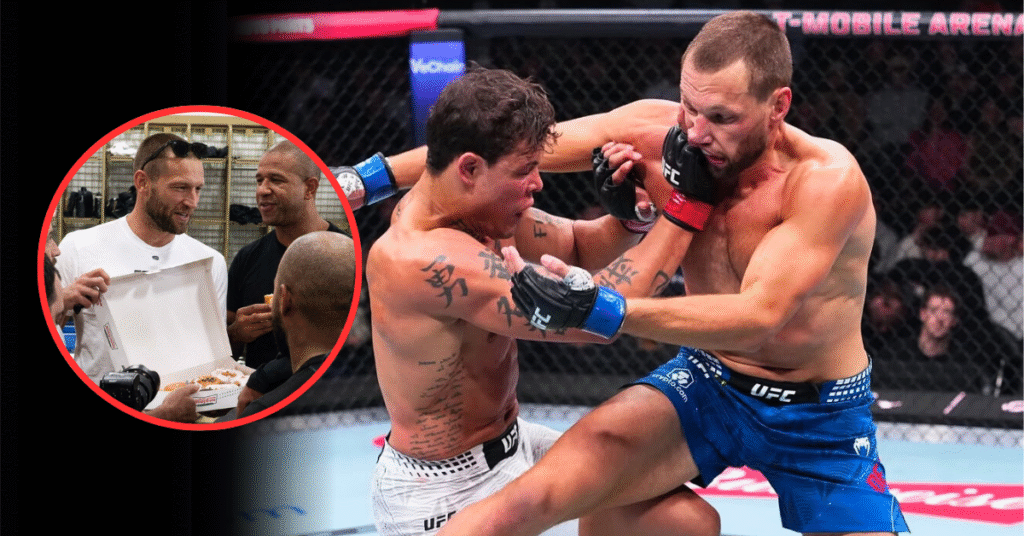 Reinier De Ridder Hands Out Donuts To Teammates While Announcing Move To Light Heavyweight After Second Straight Loss At UFC 326 Reinier de Ridder Hands Out Donuts To Teammates While Announcing Move To Light Heavyweight After Second Straight Loss At UFC 326