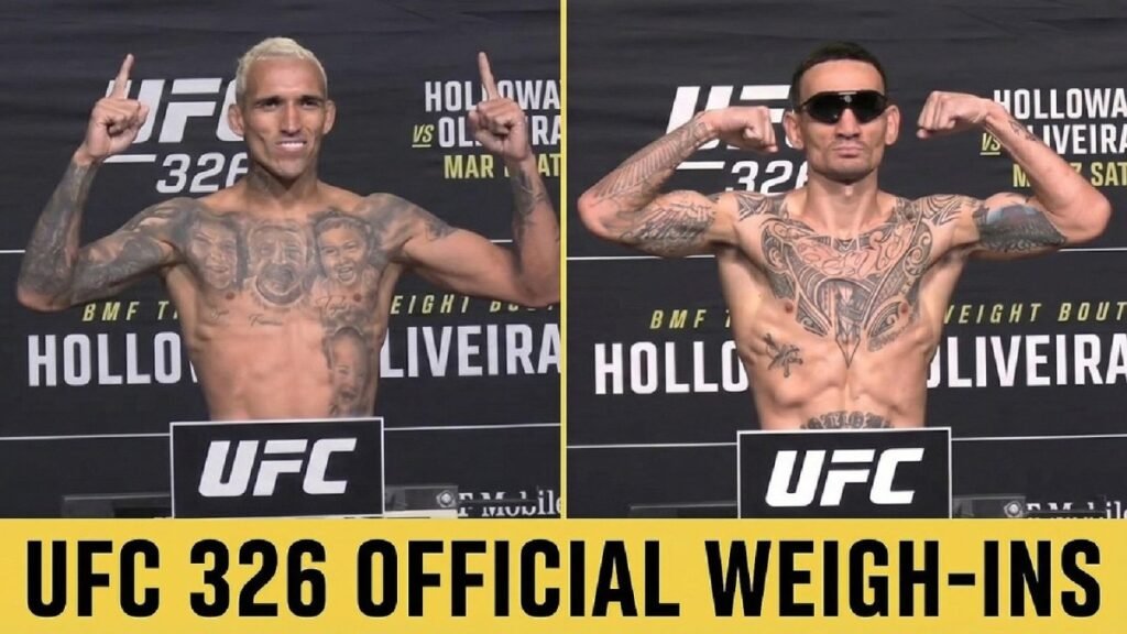 UFC 326 main event weigh-in video: Max Holloway vs Charles Oliveira