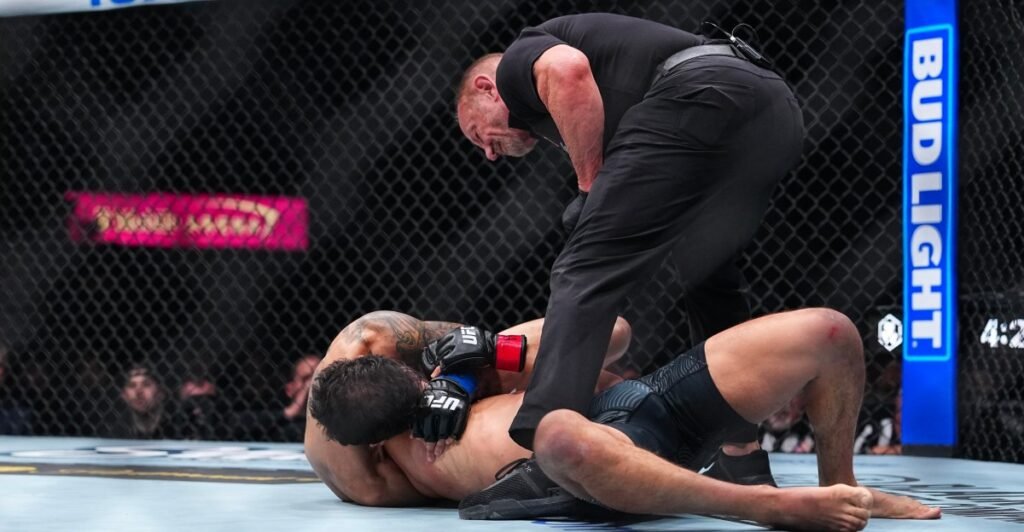 UFC 326 video: Alberto Montes puts Ricky Turcios to sleep with slick choke submission UFC 326 video: Alberto Montes puts Ricky Turcios to sleep with slick choke submission