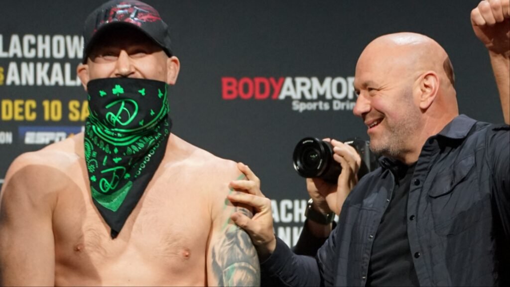 Darren Till and Dana White at the UFC 282 ceremonial weigh-in