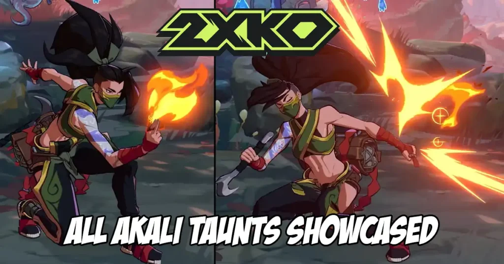 Devs show off all of Akali's taunts in 2XKO including one in which she accidentally burns her own face