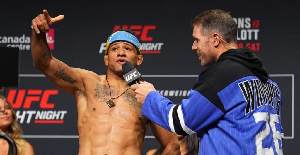 Gilbert Burns draws boos from Canadian crowd at UFC Winnipeg faceoff: ‘I’m going to smash your boy’