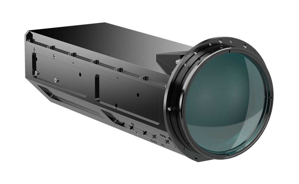 Engineered for the most demanding tactical and surveillance applications, the Ophir SWIR 50-1000 mm f/5.5-9.5 continuous zoom lens is a long‑range imaging solution that delivers sharp, high‑contrast imagery in low-visibility conditions for long‑range ISR missions and laser detection tasks across air, land, and maritime platforms. [Photo: MKS Inc.]