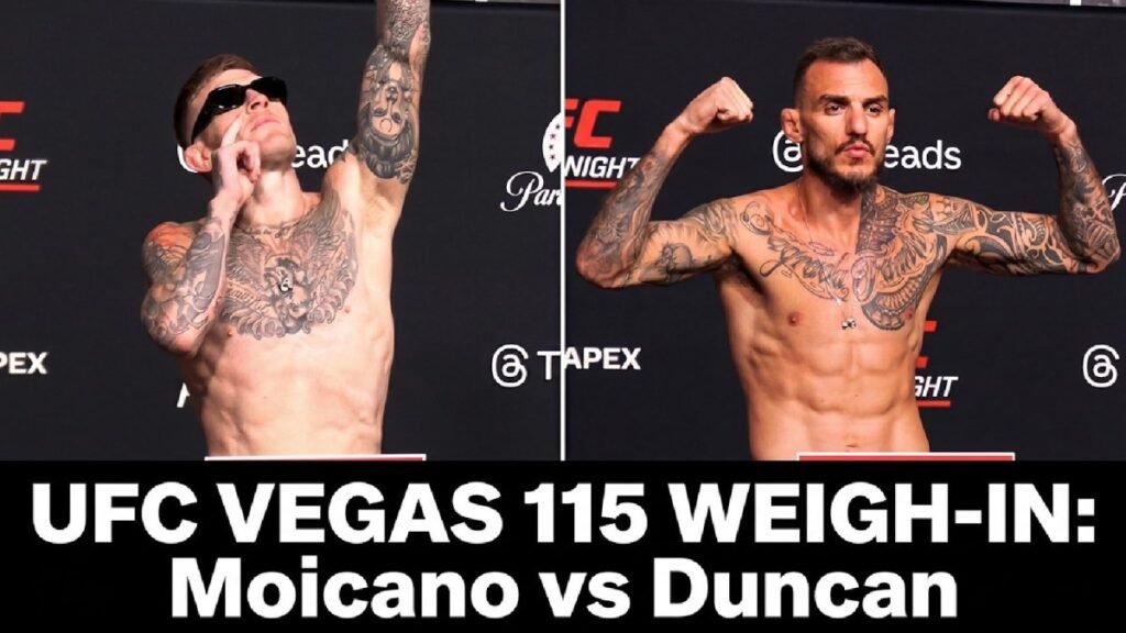 UFC Vegas 115 main event weigh-in video: Renato Moicano vs. Chris Duncan UFC Vegas 115 main event weigh-in video: Renato Moicano vs. Chris Duncan