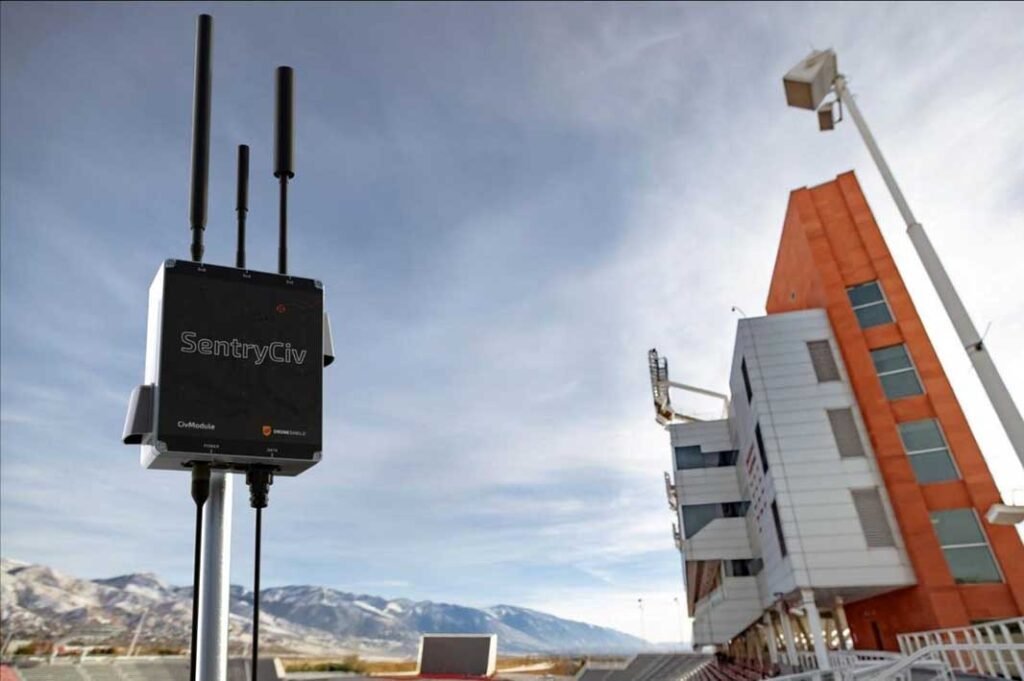 DroneShield’s SentryCiv provides fixed-site drone detection for venues, public safety, and critical infrastructure. [Photo: DroneShield]