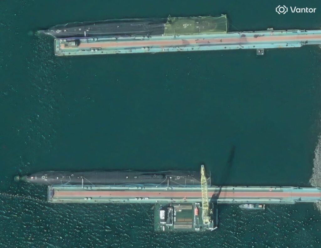 Anti-drone netting on submarines