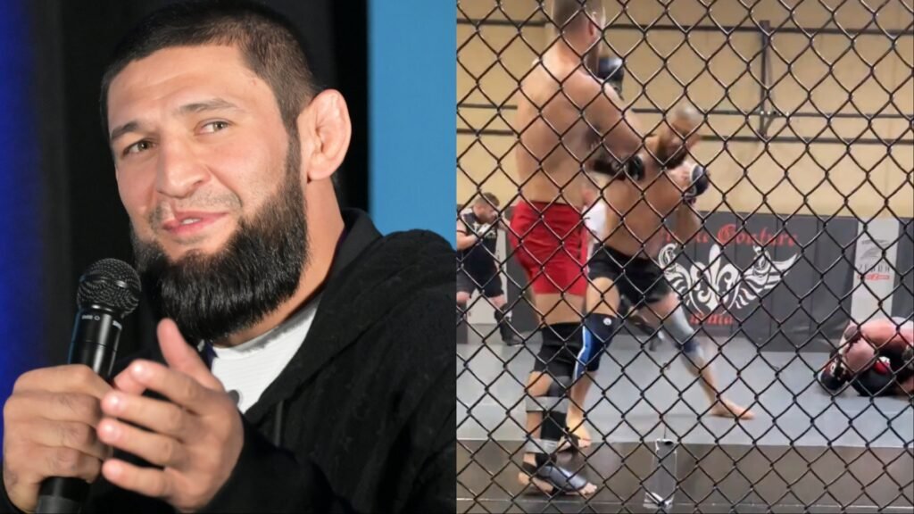 Khamzat Chimaev and Sean Strickland sparring footage