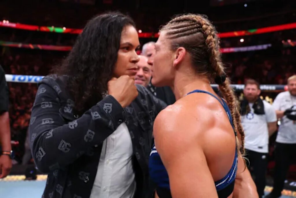 Amanda Nunes and Kayla Harrison staredown, UFC 324