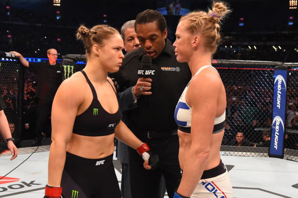 Ronda Rousey would get ‘f***** up’ by Holly Holm again if they rematch, says ex-UFC KO artist: “Who do you think you’re fooling here?” Ronda Rousey and Holly Holm face off at UFC 193