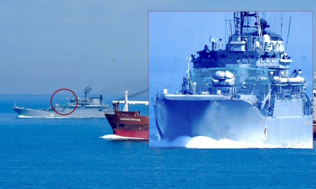 Russia’s warship put garden mesh on its hull to stop drones Russia’s warship put garden mesh on its hull to stop drones