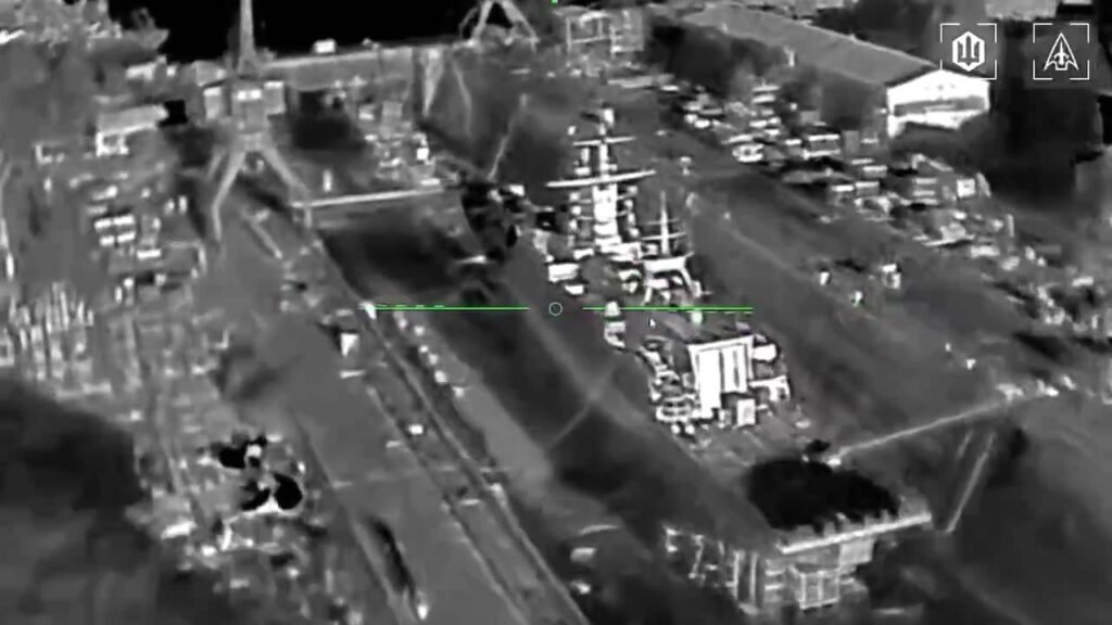 Ukrainian drones strike corvette RFS Boiky at Kronstadt