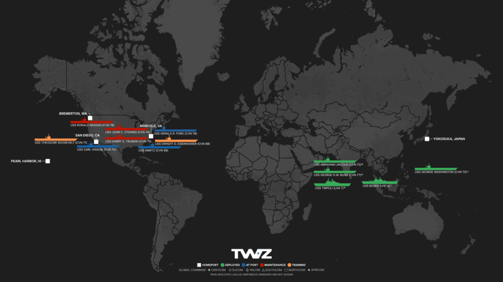 Where Are The Aircraft Carriers: June 22, 2026