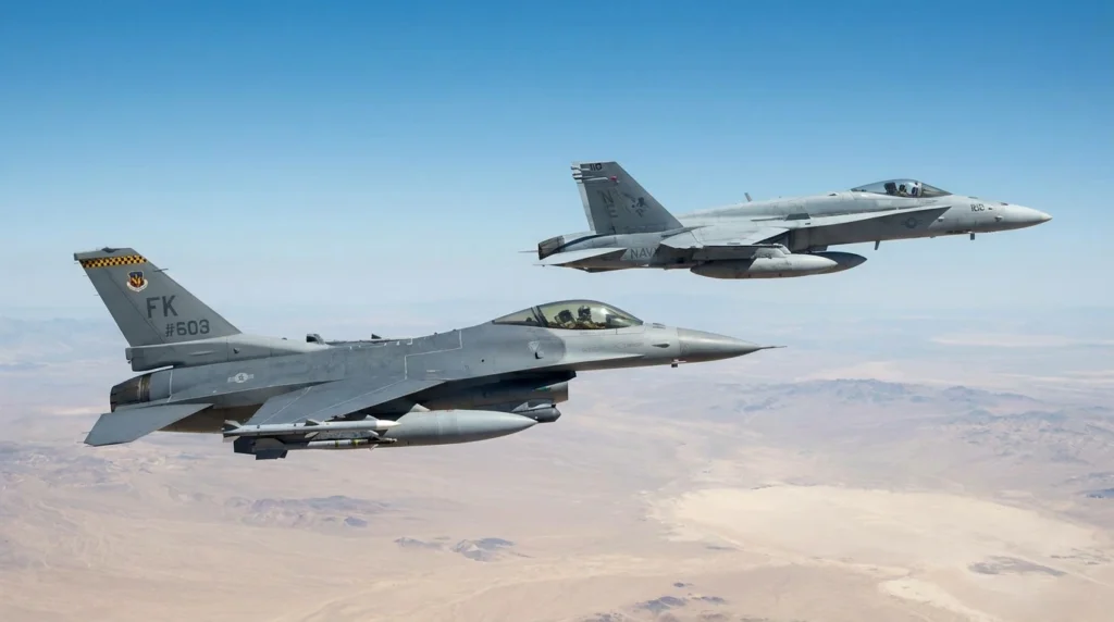Which Fighter Jet Has An Advantage? F-16 vs F-18 fighter