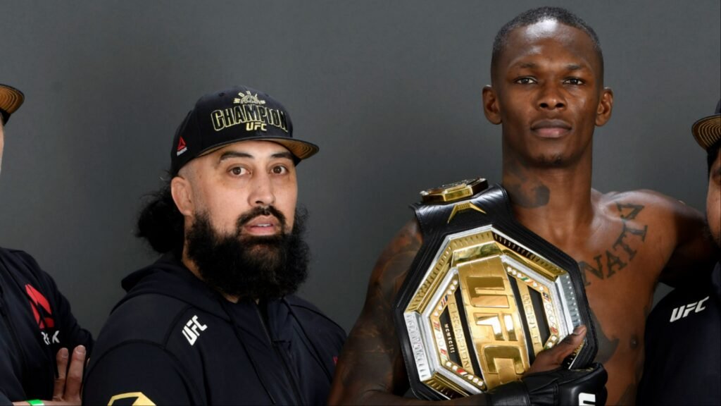 Israel Adesanya and head coach Eugene Bareman