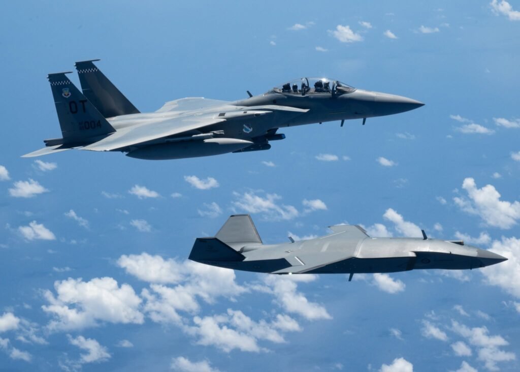 F-15EX Flies with CCA Drone in the Pacific