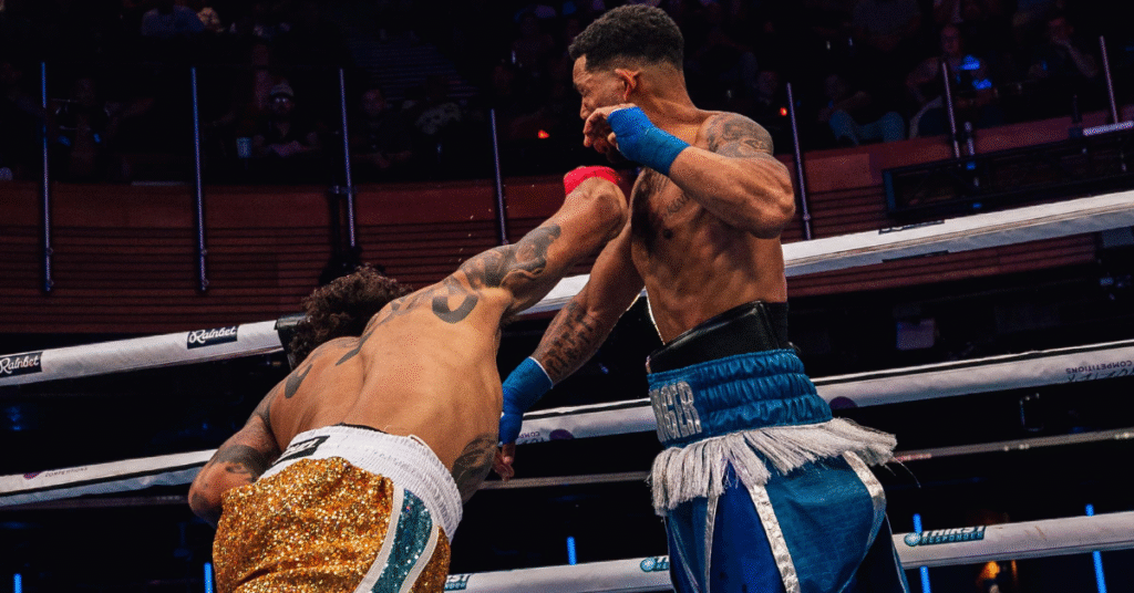 Fighter Gets Kicked Out Of The Ring, Then Delivers Brutal KO A Minute Later Amado Vargas BKB KO knockout