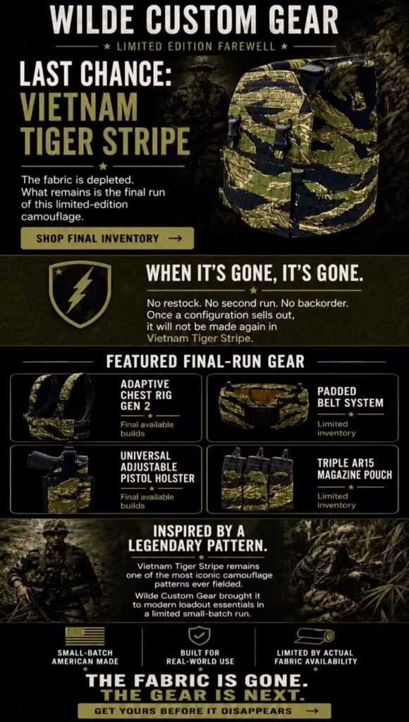 Final Call for Tigerstripe Gear from Wilde Custom Gear Final Call for Tigerstripe Gear from Wilde Custom Gear