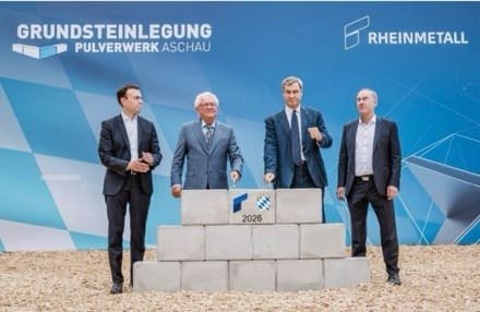 Foundation-Laying Ceremony in Aschau: Rheinmetall is Constructing One of Europe’s Largest and Most Modern Powder Plants – National Production Capacity for Over One Million Propellant Charge Modules Foundation-Laying Ceremony in Aschau: Rheinmetall is Constructing One of Europe’s Largest and Most Modern Powder Plants – National Production Capacity for Over One Million Propellant Charge Modules