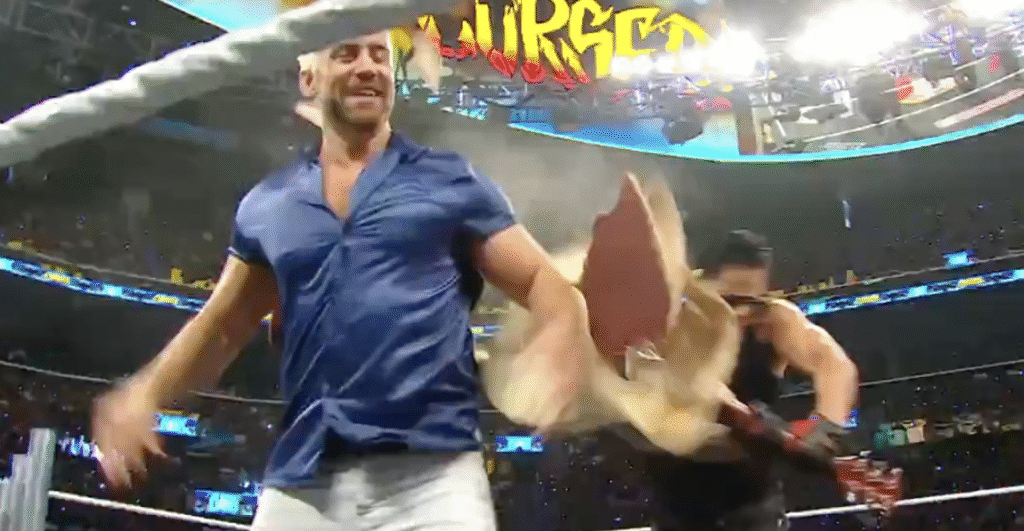Video: Ryan Garcia blasts Joe Hendry with guitar, sets up beatdown of Danhausen during odd episode of WWE Raw