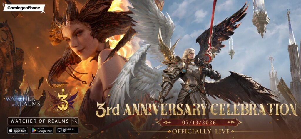 Watcher of Realms marks its 3rd Anniversary with new heroes, 137 free summons, summoning events, and more Watcher of Realms 3rd Anniversary Cover