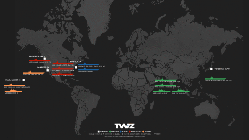Where Are The Aircraft Carriers: July 13, 2026