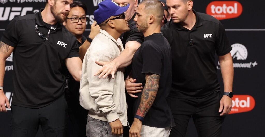Joshua Van and Alexandre Pantoja have to be separated at UFC 331 press conference: ‘When someone talks, you shut your f*cking mouth’ Joshua Van and Alexandre Pantoja have to be separated at UFC 331 press conference: ‘When someone talks, you shut your f*cking mouth’
