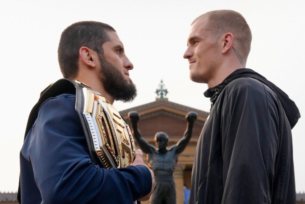 Islam Makhachev and Ian Machado Garry face off in Philadelphia before their UFC 330 main event