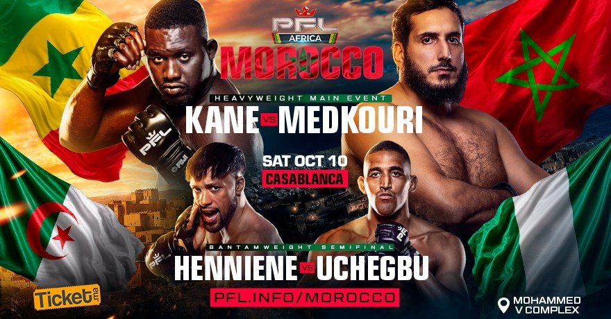 On the strength of MVP merger, PFL Africa returns to Morocco on Oct. 10 | Kane vs. Medkouri On the strength of MVP merger, PFL Africa returns to Morocco on Oct. 10 | Kane vs. Medkouri