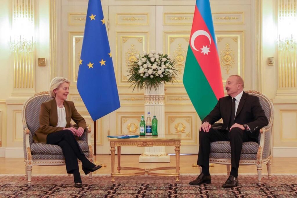 Ursula von der Leyen, President of the European Commission, meets with Ilham Aliyev, President of Azerbaijan, in Baku on 1 July 2026. This meeting illustrates the increasing importance of the South Caucasus to the EU. [Image: European Commission]