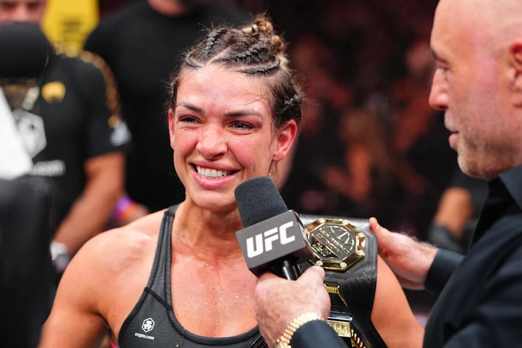 UFC 330 winner Mackenzie Dern doesn’t need to beat Zhang Weili to solidify title reign: “I proved I was the champ” Mackenzie Dern speaks to Joe Rogan following her title defense at UFC 330