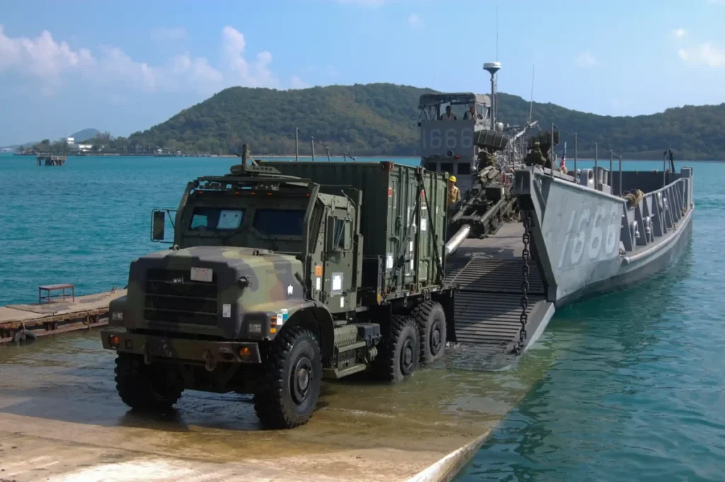 U.S. Marines Test MTVR Trucks on Japan Beaches to Strengthen First Island Chain Logistics