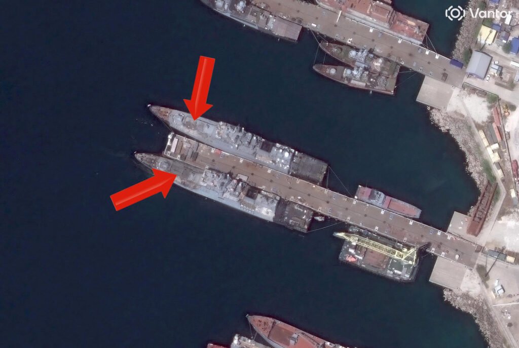 Ukraine Strike Damages 2 Russian Frigates at Novorossiysk Ukrainian Drone Strike Damages Russian Frigates in Novorossiysk