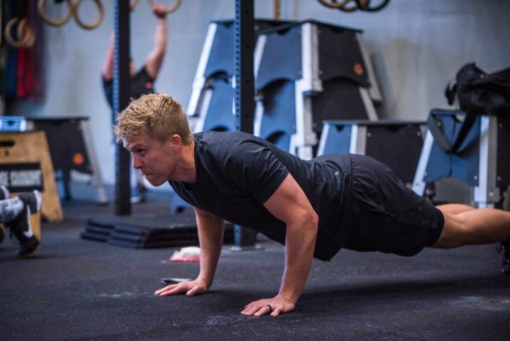 Push up in gym