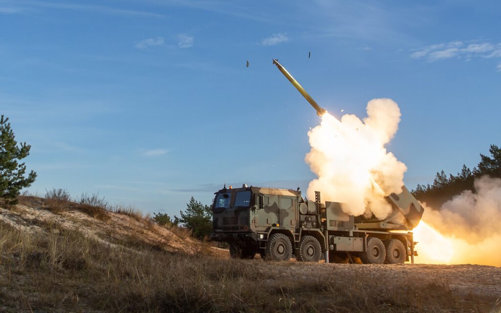 Europe’s Acquisitions of Long-Range Fires Poland’s Homar-K is an example, where national Polish platforms and systems have been combined with the international widespread Chunmoo technology to form an efficient artillery solution. (Photo: Hanwha Aerospace)