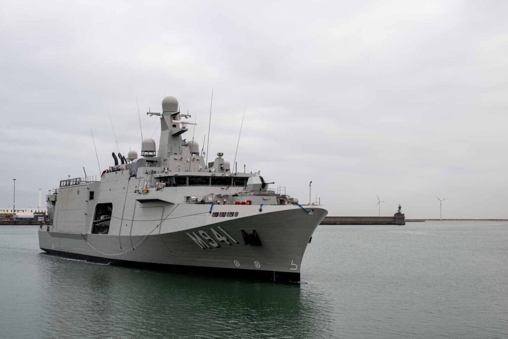 The M941 Tournai has arrived in Zeebruges The M941 Tournai has arrived in Zeebruges, marking a new step in the modernization of mine warfare in Belgium (Photo: Geert Van Den Broucke – The Belgian Navy)