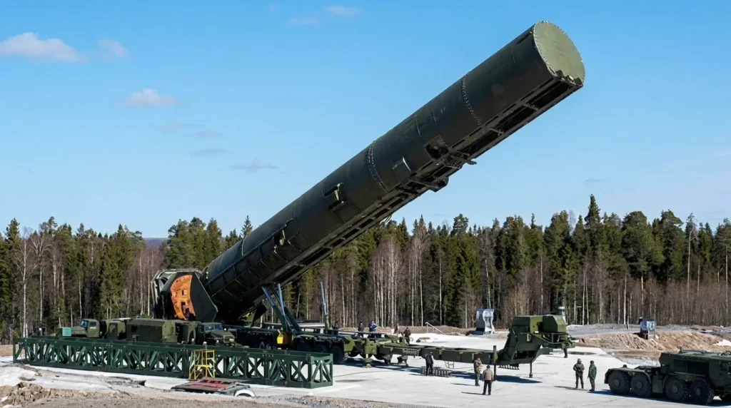 Russian RS-28 Sarmat, long-range ballistic missiles