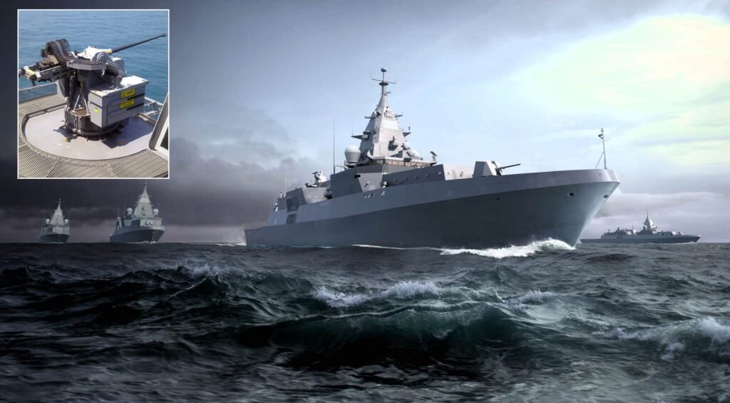 Future German F128 Frigates To Receive MSI Seahawk Light Guns MSI Seahawk gun sytem and F128 frigate composition