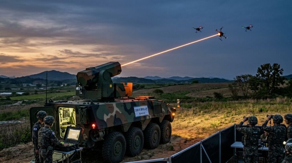 Hanwha Cheongwang Laser Weapon achieves 100% success rate in drone interception demo Hanwha Cheongwang Laser Weapon achieves 100% success rate in drone interception demo