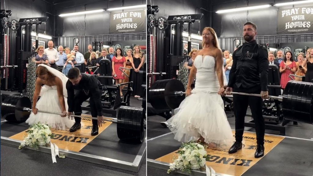 Happy Couple Deadlifts 600-pounds—on Their Wedding Day Happy Couple Deadlifts 600-pounds—on Their Wedding Day