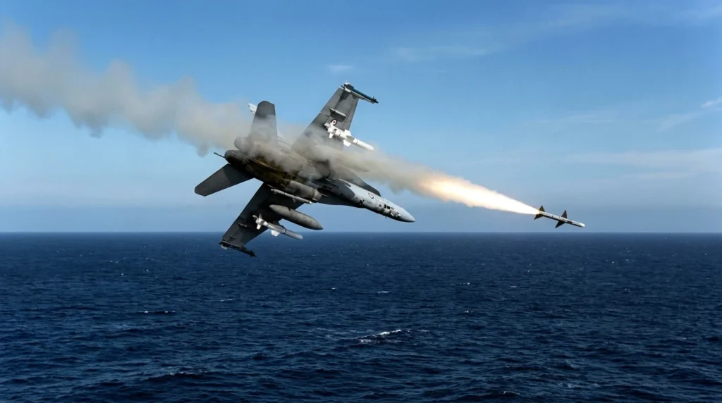 How It Became a Legendary Air-to-Air Missile F-18A fires AIM-7 Sparrow