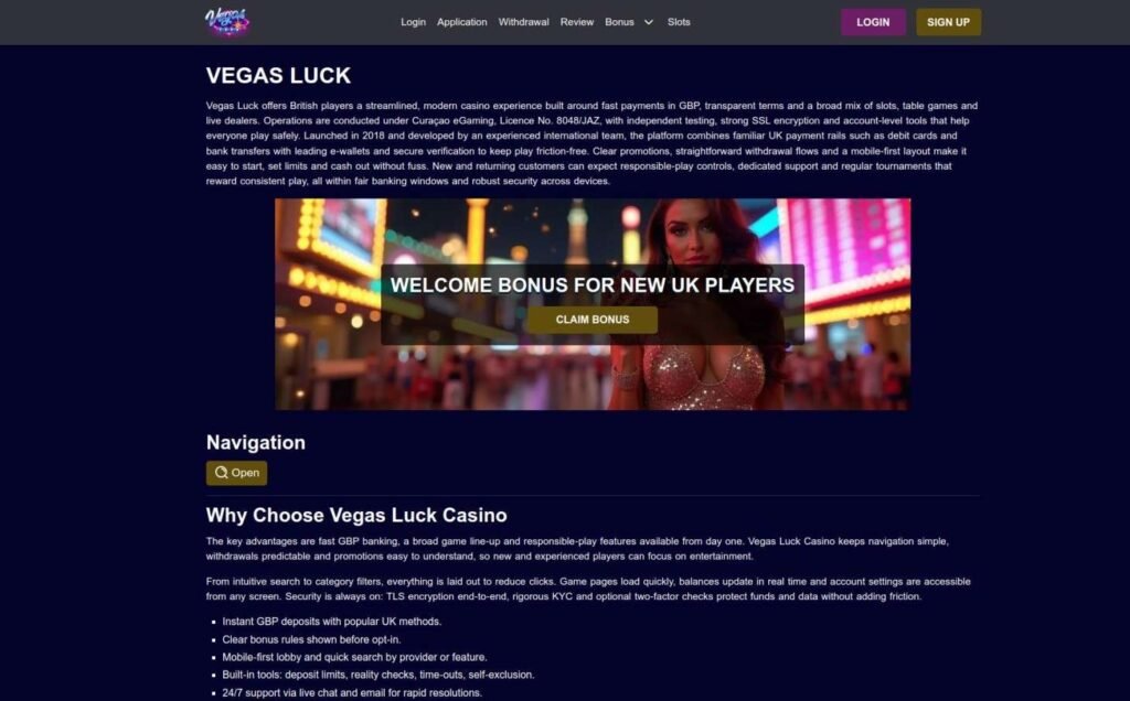 Vegas Luck Welcome Bonus Terms For The United Kingdom: Wagering And Limits Explained